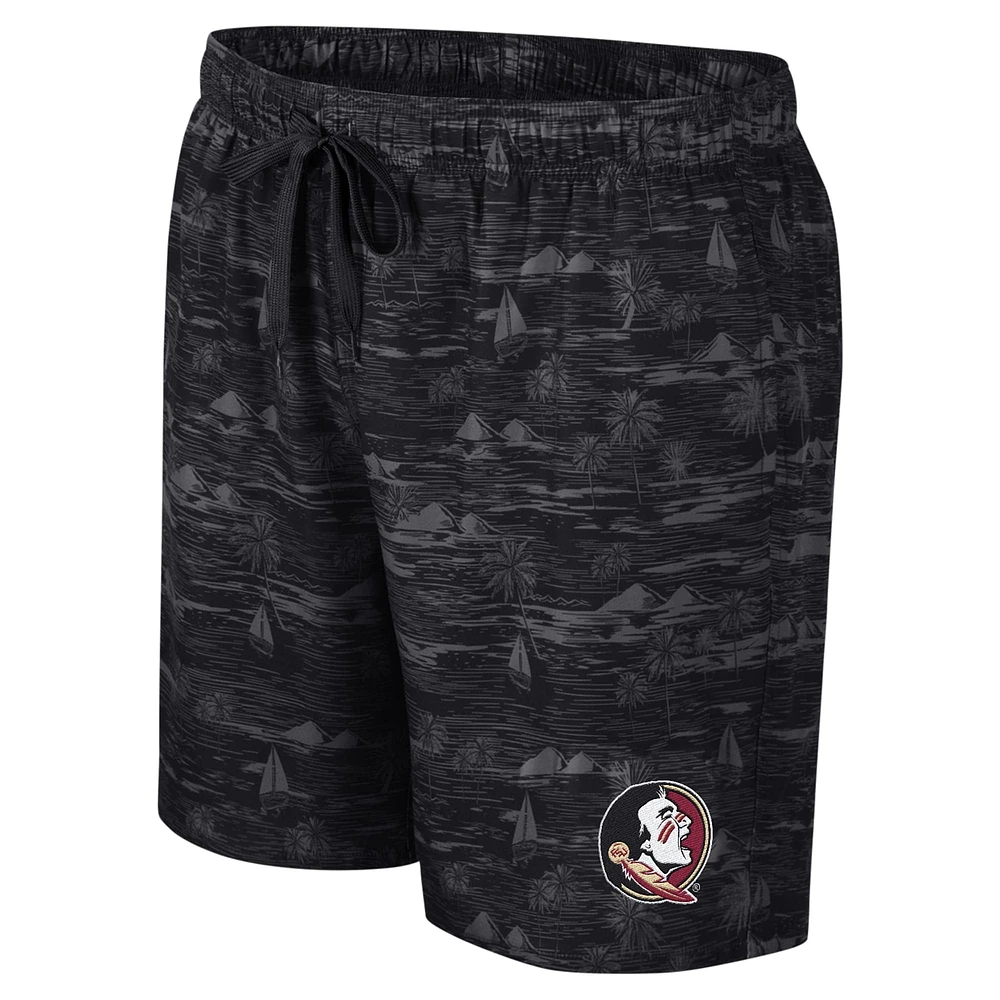 Men's Colosseum Black Florida State Seminoles Ozark Swim Shorts