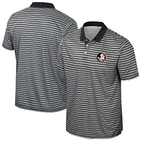 Men's Colosseum Black Florida State Seminoles Striped Polo