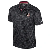 Polo de golf sublimé noir Colosseum pour homme des Florida State Seminoles