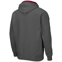 Men's Colosseum Charcoal Florida State Seminoles Arch & Logo 3.0 Full-Zip Hoodie