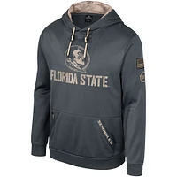 Sweat à capuche pour hommes Colosseum Charcoal Florida State Seminoles OHT Military Appréciation