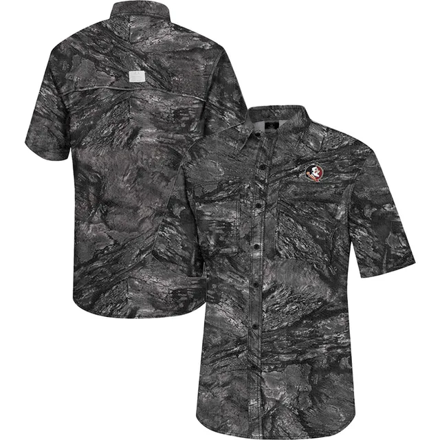 Realtree Camouflage Colosseum Green Button Up Mesh Lined Fishing T-Shirt 