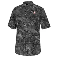 Colosseum Charcoal Florida State Seminoles Realtree Aspect Charter Chemise de pêche à boutons complets pour homme