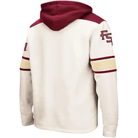 Men's Colosseum Cream Florida State Seminoles Big & Tall Hockey Lace-Up Pullover Hoodie