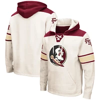 Chandail à capuchon lacets pour hommes Colosseum Cream Florida State Seminoles Big & Tall Hockey