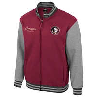 Men's Colosseum  Garnet Florida State Seminoles Ambi-Turner Full-Zip Varsity Jacket