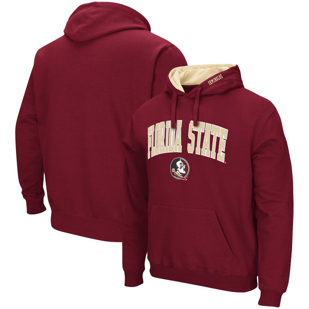 Men's Colosseum Garnet Florida State Seminoles Arch & Logo 3.0 Pullover Hoodie