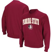 Men's Colosseum Garnet Florida State Seminoles Arch & Logo Crew Neck Sweatshirt