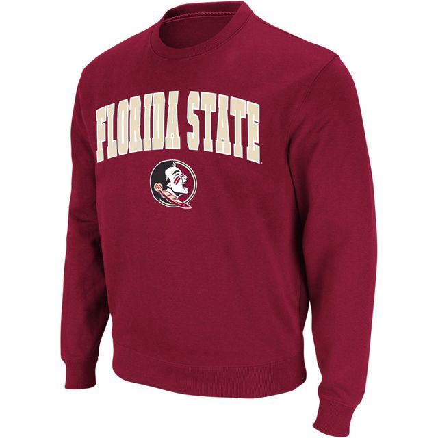 Colosseum Garnet Florida State Seminoles Arch & Logo Crew Neck Sweat-shirt pour homme