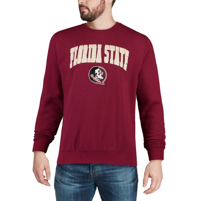 Colosseum Garnet Florida State Seminoles Arch & Logo Crew Neck Sweat-shirt pour homme