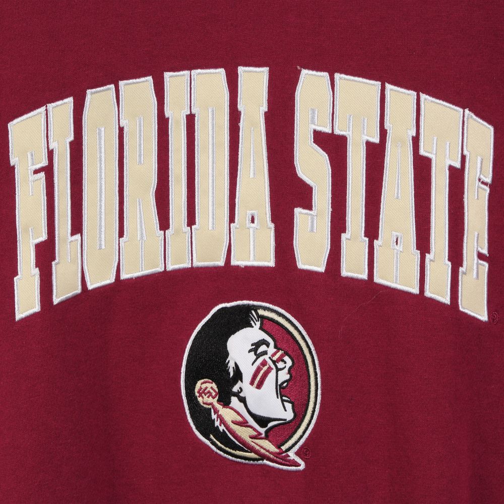 Men's Colosseum Garnet Florida State Seminoles Arch & Logo Crew Neck Sweatshirt