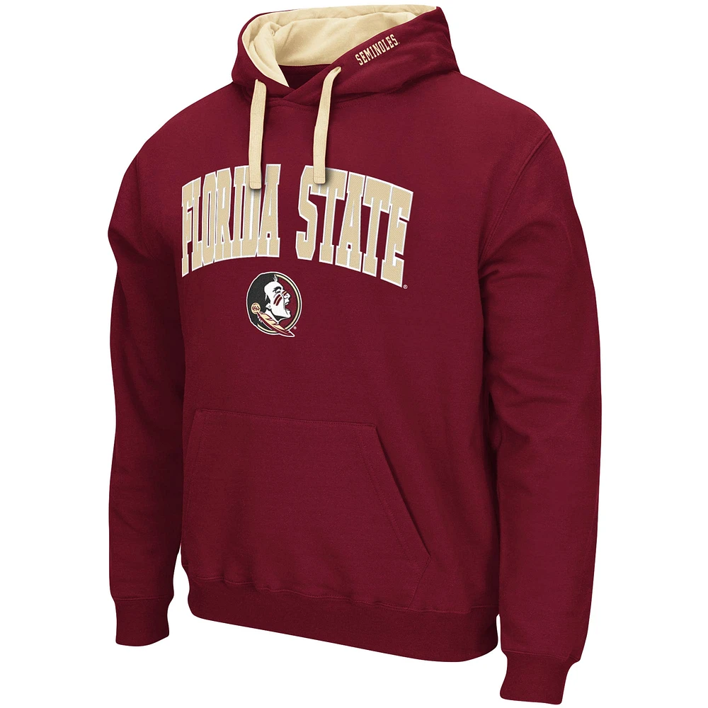 Men's Colosseum Garnet Florida State Seminoles Big & Tall Arch Logo 2.0 Pullover Hoodie