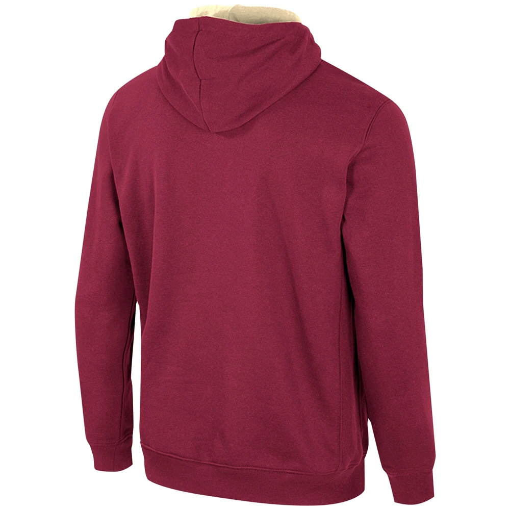 Sweat à capuche semi-zippé Colosseum Garnet Florida State Seminoles pour hommes