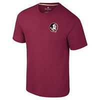 Men's Colosseum Garnet Florida State Seminoles Logo Lockup 2-Hit Active Blend T-Shirt