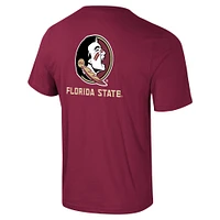 T-shirt Colosseum Garnet Florida State Seminoles Logo Lockup 2-Hit Active Blend pour hommes