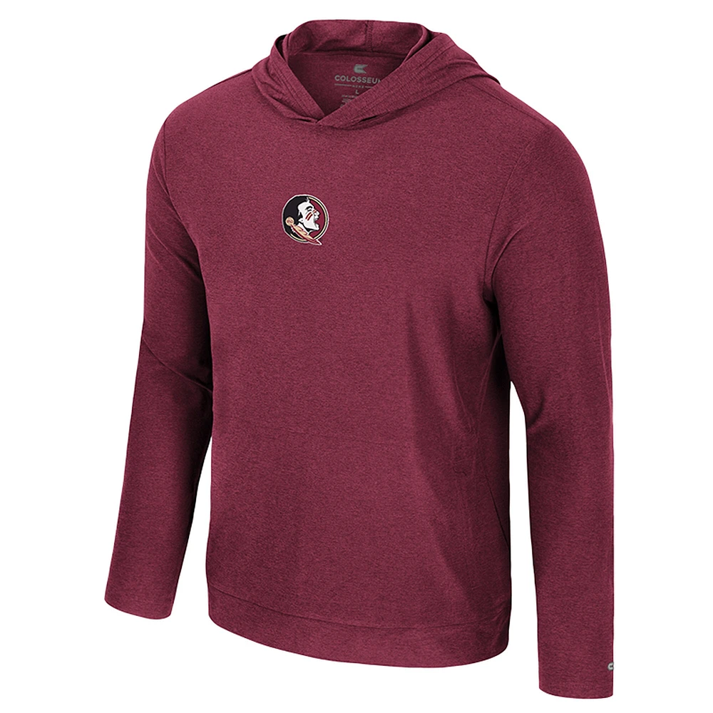 T-shirt à capuche manches longues pour hommes Colosseum Garnet Florida State Seminoles