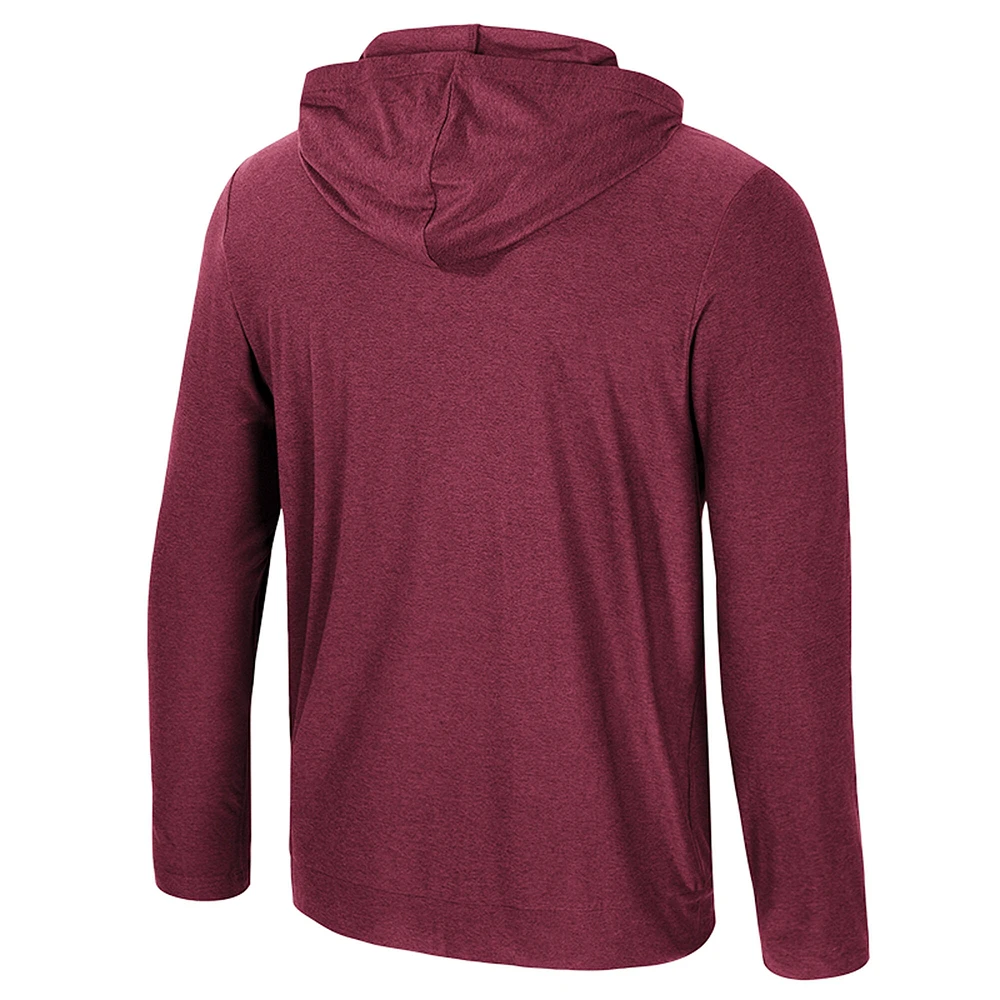 T-shirt à capuche manches longues pour hommes Colosseum Garnet Florida State Seminoles