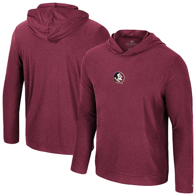 T-shirt à capuche manches longues pour hommes Colosseum Garnet Florida State Seminoles