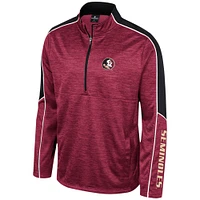 Men's Colosseum Garnet Florida State Seminoles Marled Half-Zip Jacket