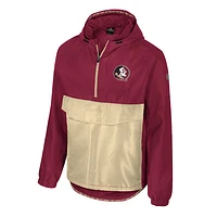 Veste anorak demi-zip Reloaded Colosseum Garnet pour homme des Florida State Seminoles