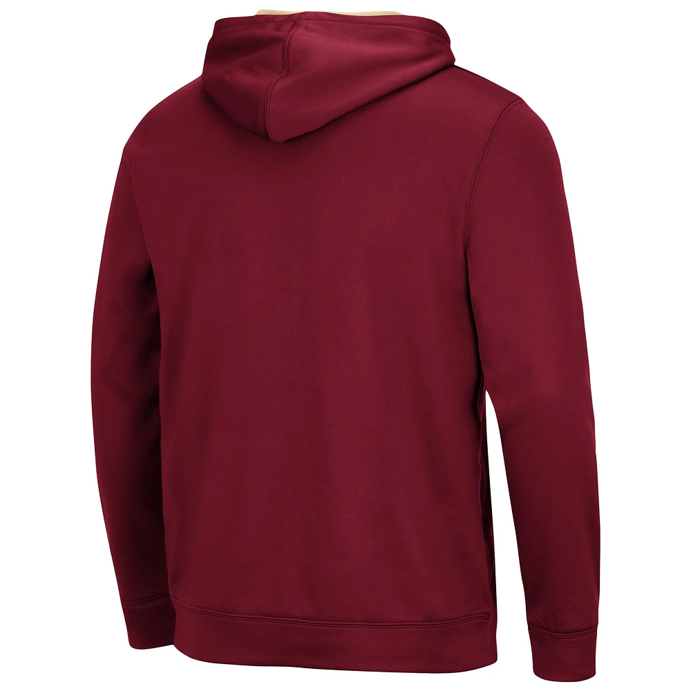 Men's Colosseum Garnet Florida State Seminoles Slash Stack 2.0 Pullover Hoodie