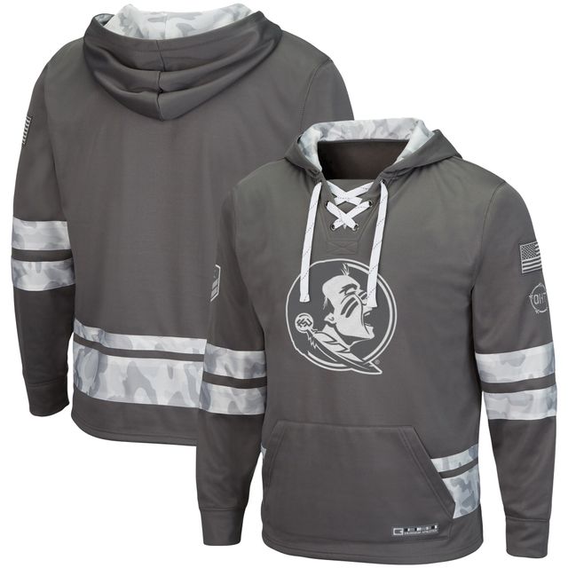 Sweat à capuche lacets Colosseum Grey Florida State Seminoles OHT pour hommes