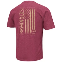 Colosseum Heather Garnet Florida State Seminoles OHT Military Appreciation Flag 2.0 T-shirt pour homme