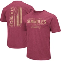 Colosseum Heather Garnet Florida State Seminoles OHT Military Appreciation Flag 2.0 T-shirt pour homme