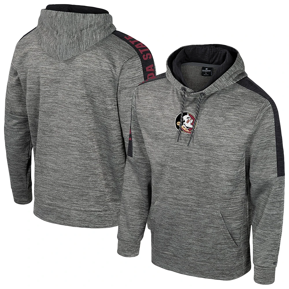 Men's Colosseum Heather Gray Florida State Seminoles Dozer Pullover Hoodie