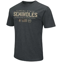 Men's Colosseum Heathered Black Florida State Seminoles OHT Military Appreciation Flag 2.0 T-Shirt