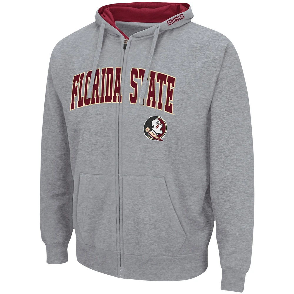 Sweat à capuche Colosseum gris chiné Florida State Seminoles Arch & Logo 3.0 pour homme