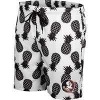 Men's Colosseum White/Black Florida State Seminoles Pineapple Swim Shorts