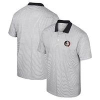 Men's Colosseum White/Black Florida State Seminoles Print Stripe Polo