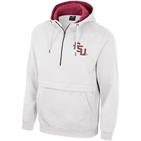 Sweat à capuche demi-zip Colosseum White Florida State Seminoles pour hommes