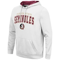 Men's Colosseum White Florida State Seminoles Resistance Pullover Hoodie