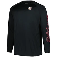 Men's Columbia Black Florida State Seminoles Big & Tall Terminal Tackle Long Sleeve Omni-Shade T-Shirt