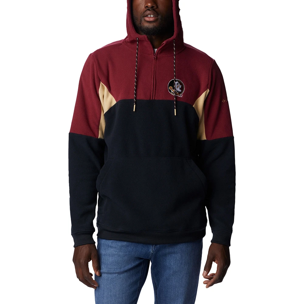 Sweat à capuche quart de zip Columbia Florida State Seminoles Lodge pour hommes, noir