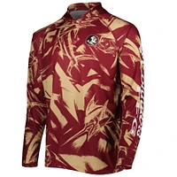 T-shirt à capuche manches longues Columbia Garnet/Gold Florida State Seminoles Super Terminal Tackle Omni-Shade Raglan pour homme