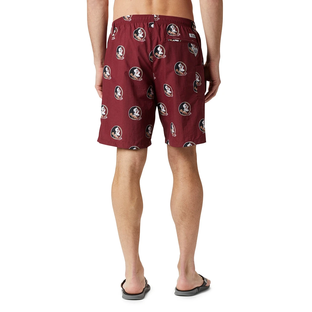 Short imprimé Backcast III pour homme Columbia Garnet Florida State Seminoles