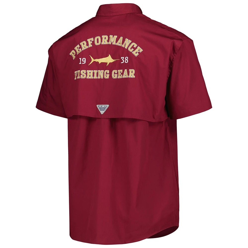 Men's Columbia Garnet Florida State Seminoles Bonehead Button-Up Shirt