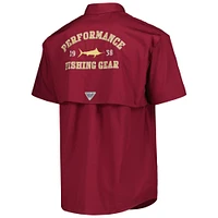 Chemise boutonnée Columbia Garnet Florida State Seminoles Bonehead pour homme