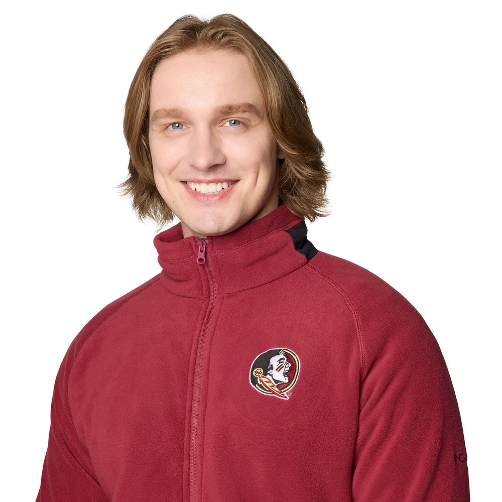 Veste polaire à glissière complète Columbia Garnet Florida State Seminoles Flanker IV pour homme