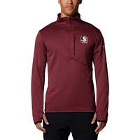 Men's Columbia Garnet Florida State Seminoles Park View Grid Fleece Omni-Wick Half-Zip Jacket