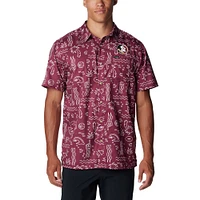 Chemise boutonnée Columbia Garnet Florida State Seminoles Super Slack Tide Omni-Wick pour hommes