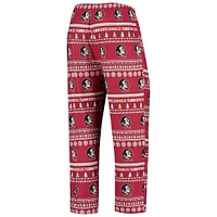 Concepts Sport Garnet Florida State Seminoles Ugly Sweater Ensemble haut et pantalon à manches longues en tricot pour hommes