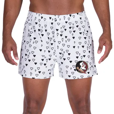 Florida State Seminoles Concepts Sport Epiphany Allover Print Knit Boxer Shorts - White