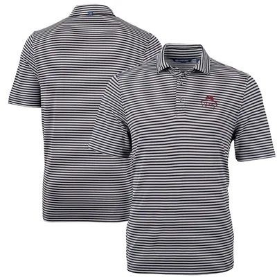 Bobby Bowden Florida State Seminoles Cutter & Buck Virtue Eco Pique Stripe Recycled Polo - Black