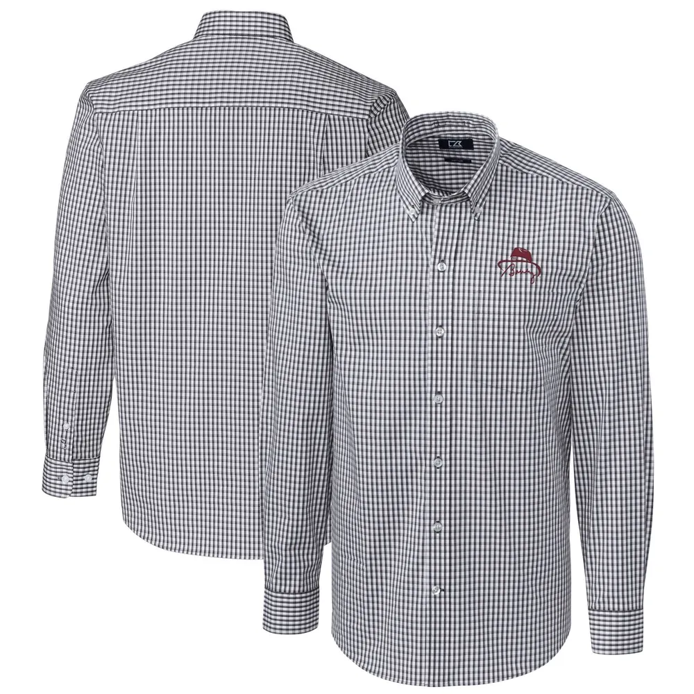 Lids Bobby Bowden Florida State Seminoles Cutter & Buck Easy Care Gingham  Long Sleeve Button-Down Shirt - Charcoal