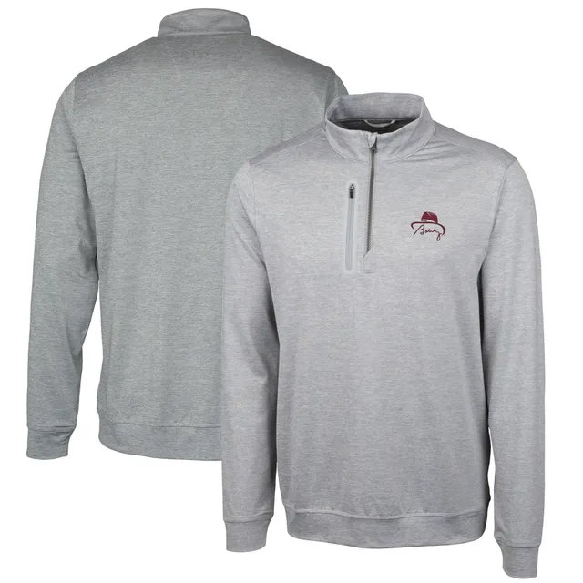 Atlanta Falcons Cutter & Buck Stealth Heathered Big & Tall Throwback Logo  Quarter-Zip Pullover Top - Gray