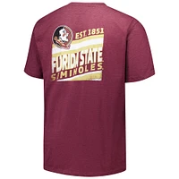 T-shirt délavé idéal pour hommes Fanatics Garnet Florida State Seminoles Big & Tall